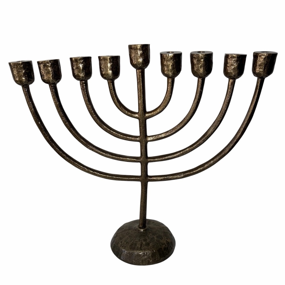 New Threshold Tree of Life Menorah Cast Iron Look 9 Taper Candle Holder